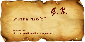 Grutka Niké névjegykártya